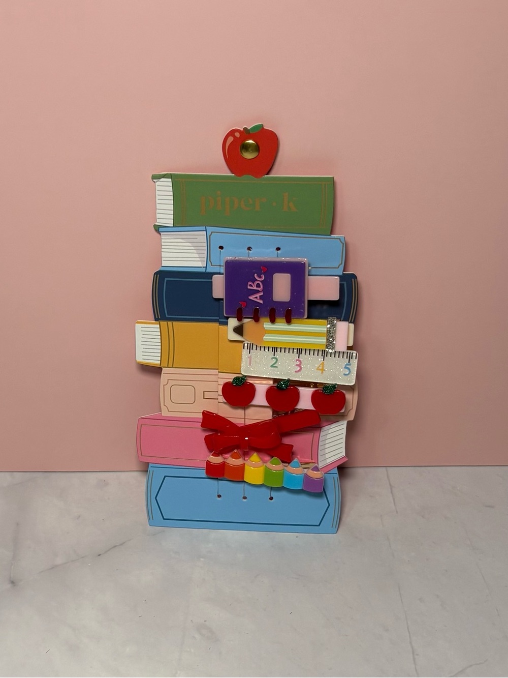 🍎 Piper K Back To School Themed Hair Clips - Set Of 6